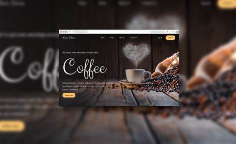 Coffee shop landing page built with HTML and Tailwind CSS